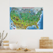 USAマンガ地図HUGE ポスター (キッチン)