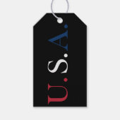 USAレッドホワイトアンドブルーレタリングデザイン ギフトタグ (正面)