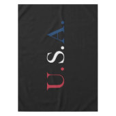 USAレッドホワイトアンドブルーレタリングデザイン テーブルクロス (正面)