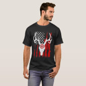 USAレッドホワイトヴィンテージ鹿狩りアメリカ国旗 Tシャツ (正面フル)