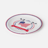 USAレッドホワイト&ブルー任意の大事な行事パーティー用品 ペーパープレート (アングル)