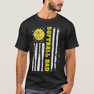 USAヴィンテージソフトボールダッド アメリカ国旗 父の日ギフト Tシャツ