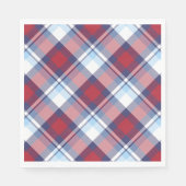 USA伝統的赤白青タータンチェックパターン スタンダードランチョンナプキン (正面)