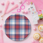 USA伝統的赤白青タータンチェックパターン ペーパープレート (パーティー)