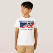 USA国旗サッカーTシャツ キッズ Tシャツ (正面フル)