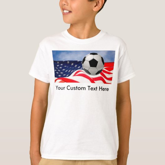 USA国旗サッカーTシャツ キッズ Tシャツ (正面)