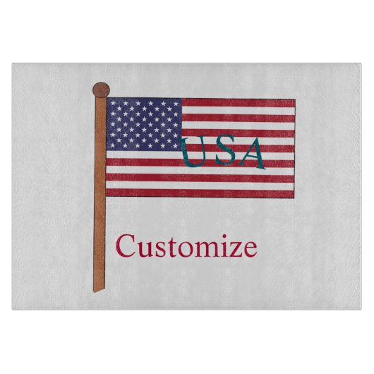 USA国旗サンダーカーブ カッティングボード (正面)