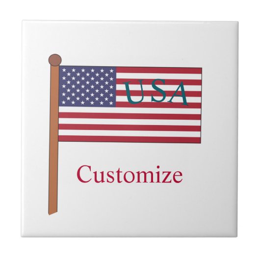 USA国旗サンダーカーブ タイル (正面)