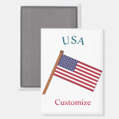 USA国旗サンダーカーブ マグネット (正面/裏面)