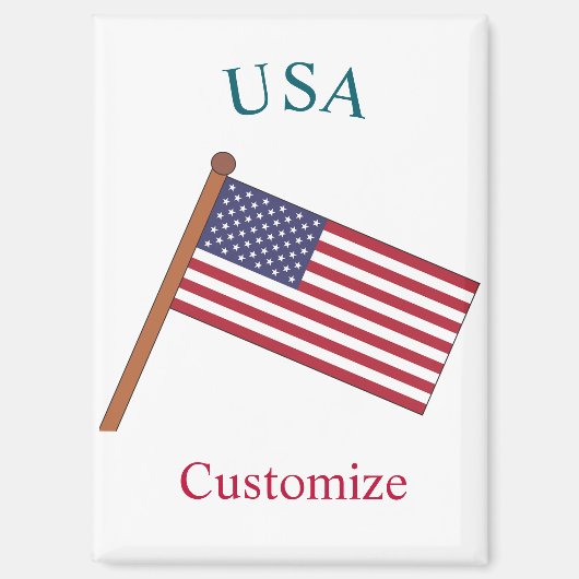 USA国旗サンダーカーブ マグネット (正面)