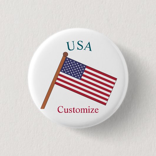 USA国旗サンダーカーブ 缶バッジ (正面)