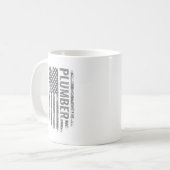 USA国旗ダストレス配管工デザイン コーヒーマグカップ (正面左)