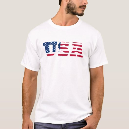 USA国旗 愛国的なデザイン Tシャツ (正面)