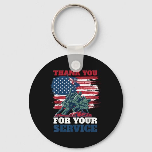 Usa国旗Thank You For Your Service -退役軍人 キーホルダー (正面)