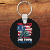 Usa国旗Thank You For Your Service -退役軍人 キーホルダー (正面)