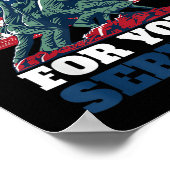 Usa国旗Thank You For Your Service -退役軍人 ポスター (角)