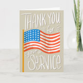 USA国旗Thank You Your Service サンキューカード (正面)