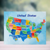 USA地図 アクリルサイン (ニュートラル)