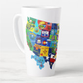 USA地図 カフェラテマグ (左アングル)