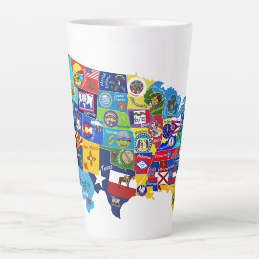 USA地図 カフェラテマグ (正面)