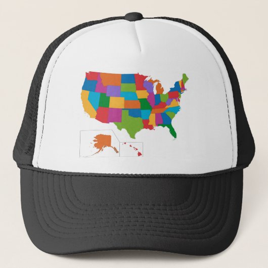 USA地図 キャップ (正面)