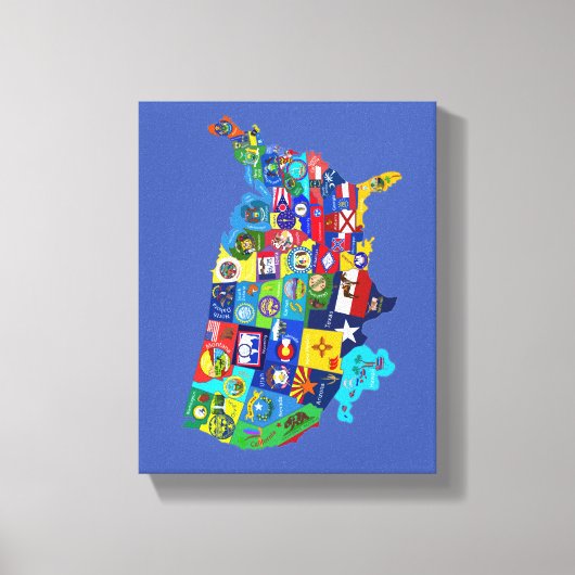 USA地図 キャンバスプリント (正面)