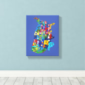 USA地図 キャンバスプリント (インサイチュ (ウッドフロア))