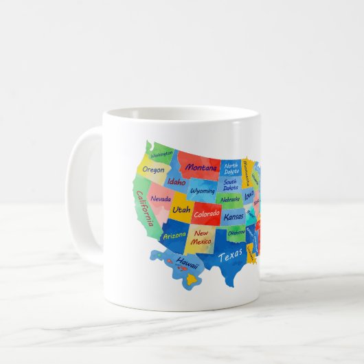 USA地図 コーヒーマグカップ (正面左)