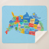 USA地図 シェルパブランケット (正面(横))