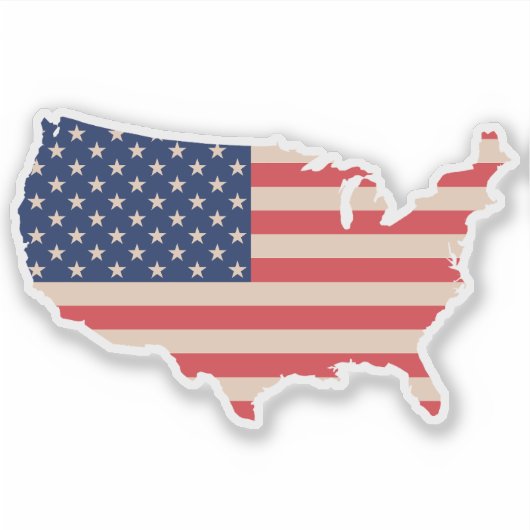 USA地図 シール (正面)