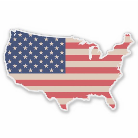 USA地図 シール (正面)