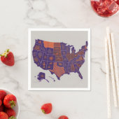 USA地図 スタンダードカクテルナプキン (インサイチュ)