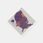 USA地図 スタンダードカクテルナプキン (角)