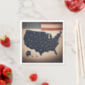 USA地図 スタンダードカクテルナプキン (インサイチュ)