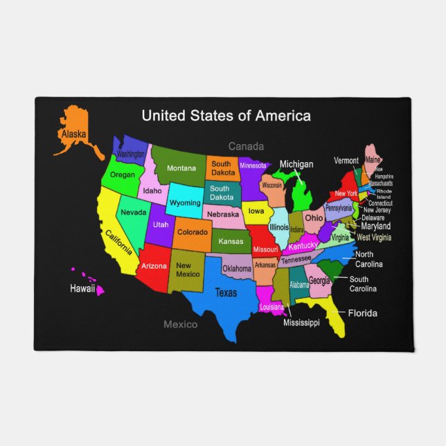 USA地図 ドアマット (正面)