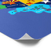 USA地図 ポスター (角)