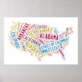 USA地図 ポスター (正面)