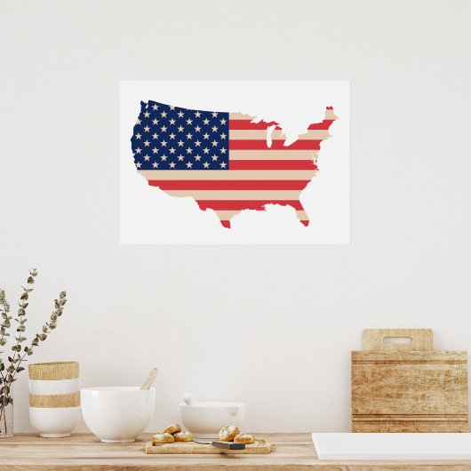 USA地図 ポスター (キッチン)