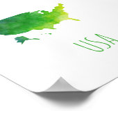 USA地図 ポスター (角)