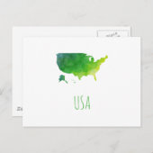 USA地図 ポストカード (正面/裏面)