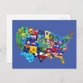 USA地図 ポストカード (正面/裏面)