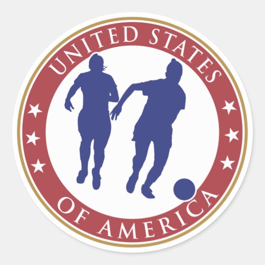 USA女子サッカーシール ラウンドシール (正面)