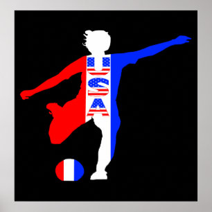 USA女子サッカーロゴポスター ポスター
