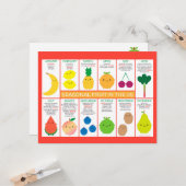 USA季節果実チャートはがき カード (正面/裏面インサイチュ)