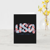 USA建国1776年 クケッタボウ アメリカ独立記念日 フラワー カード (黄色い花)