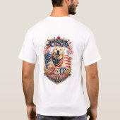 USA建国250周年ゴールデンレトリバーTシャツ#4 Tシャツ (裏面)