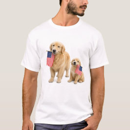 USA建国250周年ゴールデンレトリバーTシャツ#7 Tシャツ