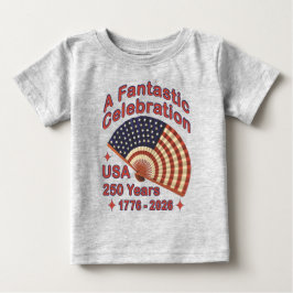 USA建国250周年パトリオティックファンデザイン – 1776-2026 ベビーTシャツ