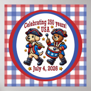 USA建国250周年記念グッズ - 愛国心あふれる ポスター