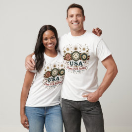 USA建国250周年記念パトリオティックバッジグラフィック Tシャツ